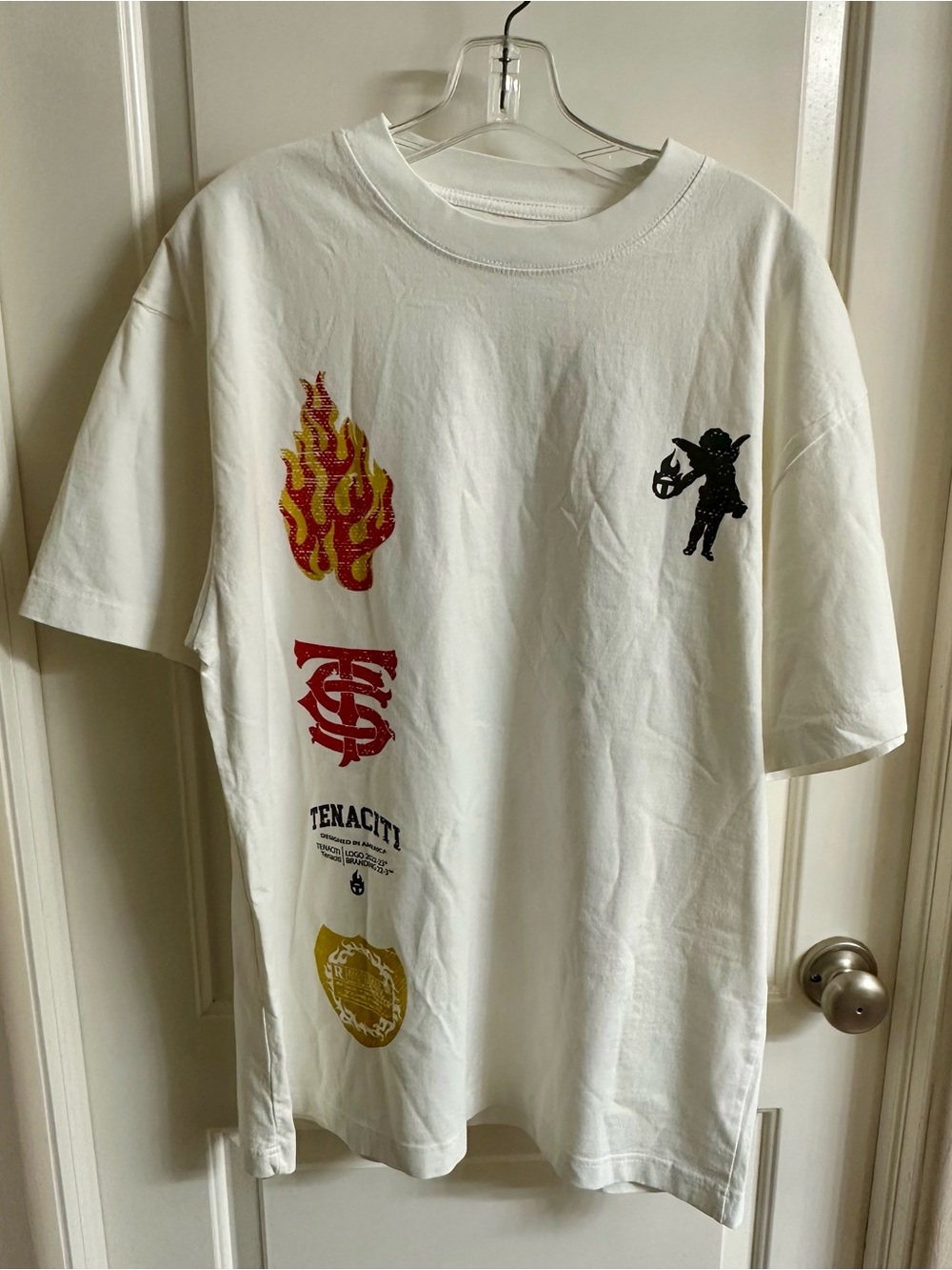 Tenaciti Studios "Designed In America" Graphic Tee - White Size Large - NWOT